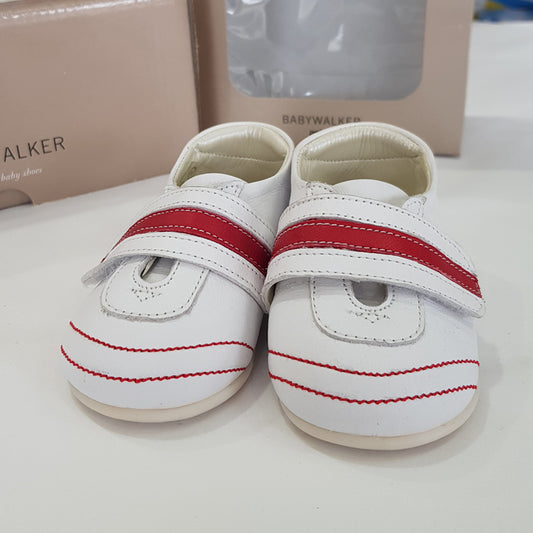 BabyWalker Red/White Leather Baby Shoes | Dress Shoes | Bon Bon Tresor