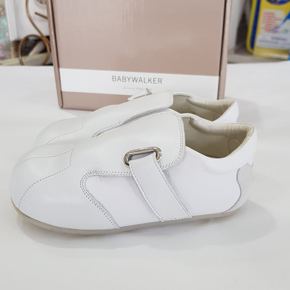 BabyWalker White Leather Tapas Sole Baby Shoes | Dress Shoes | Bon Bon Tresor