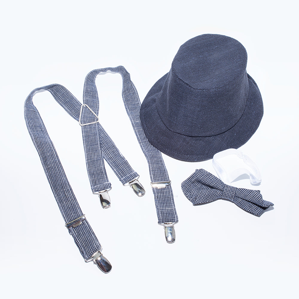 Dolce Bambini - Baby Boy 4 Piece Navy Linen Suit | Suits & Sets | Bon Bon Tresor