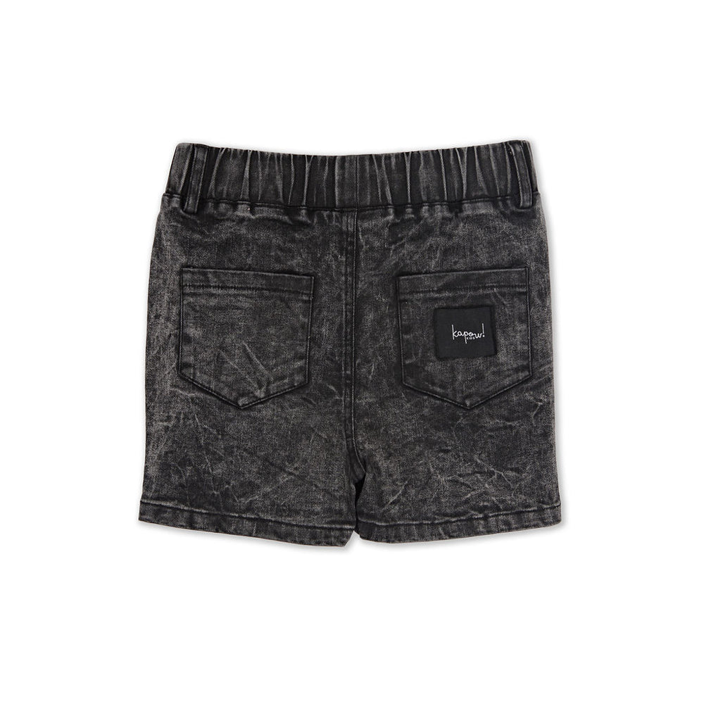 Kapow Kids Acid Black Denim Boys Shorts | Pants & Shorts | Bon Bon Tresor
