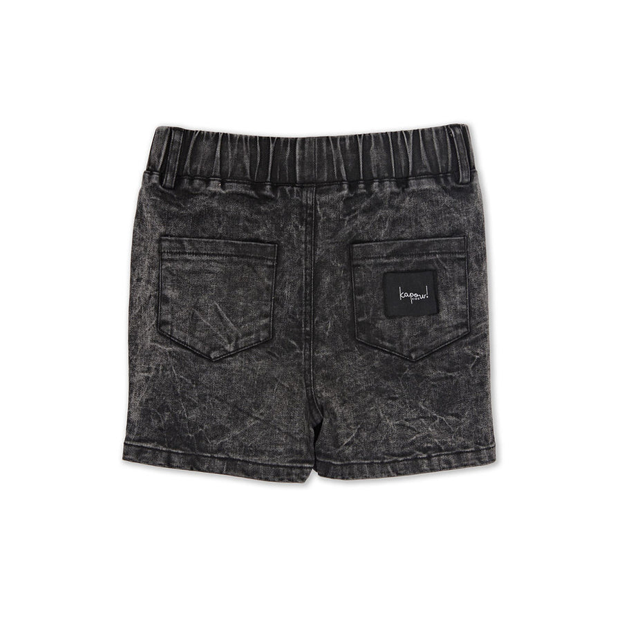 Kapow Kids Acid Black Denim Boys Shorts | Pants & Shorts | Bon Bon Tresor