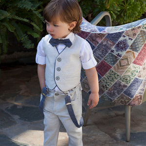 Dolce Bambini -3 Piece Grey/Navy Suit | Suits & Sets | Bon Bon Tresor