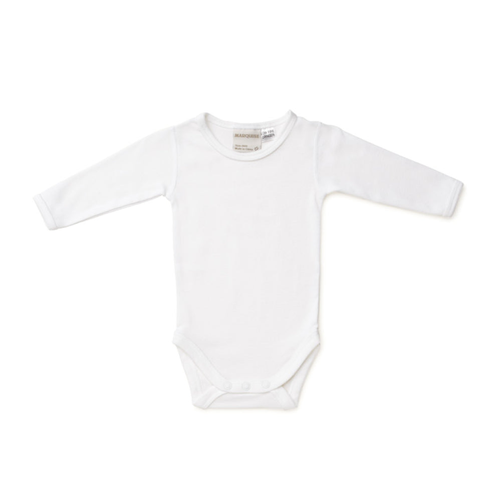Marquise White Long Sleeve Bodysuit | Singlets & Bloomers | Bon Bon Tresor