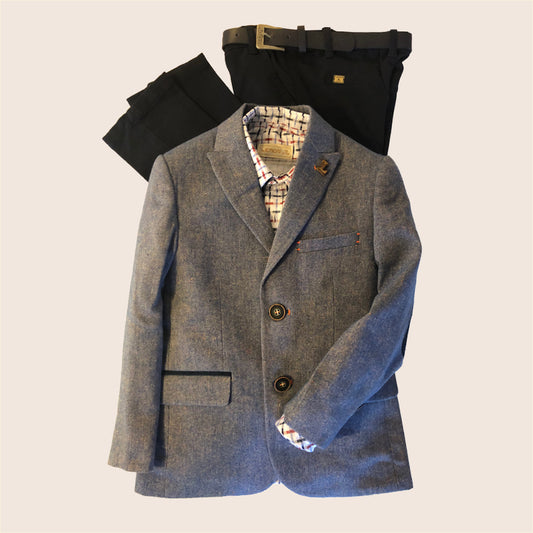 Lemon Boys 4 Piece Washed Blue Suit | Suits | Bon Bon Tresor