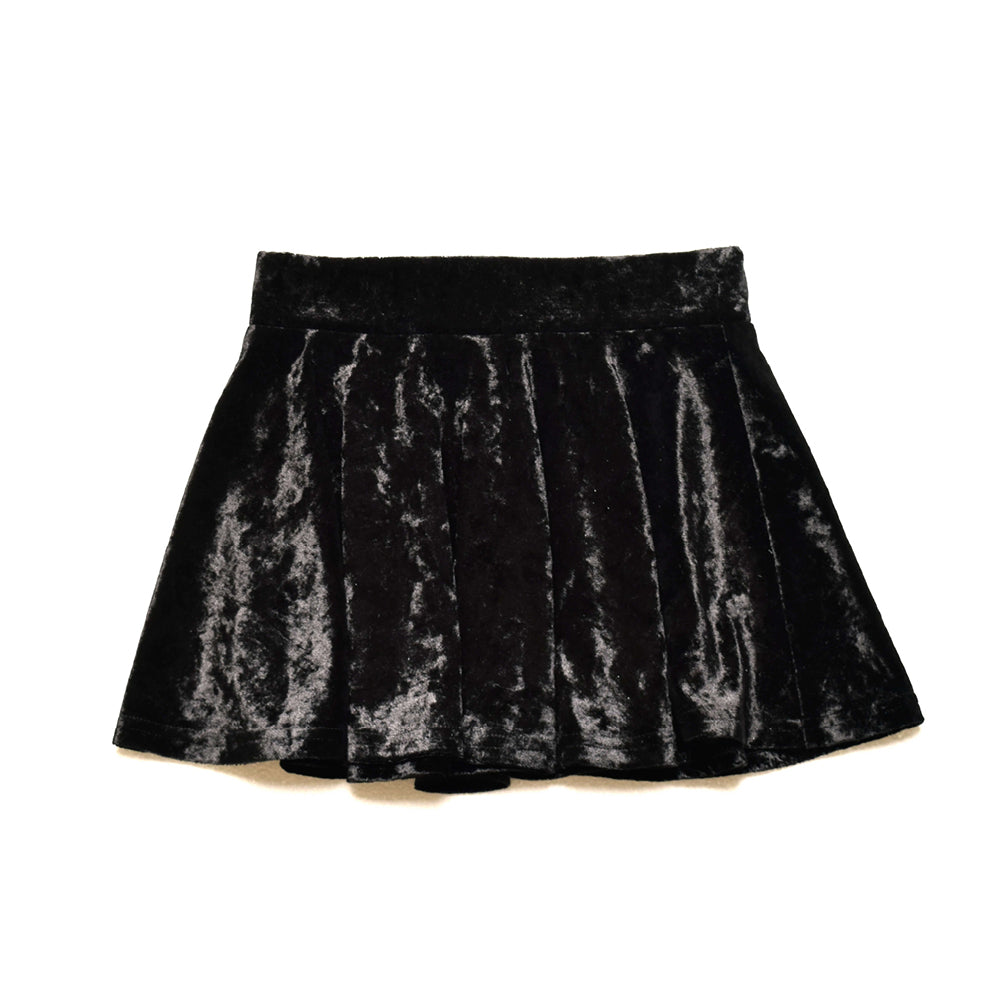 Black crushed velvet skirt hotsell