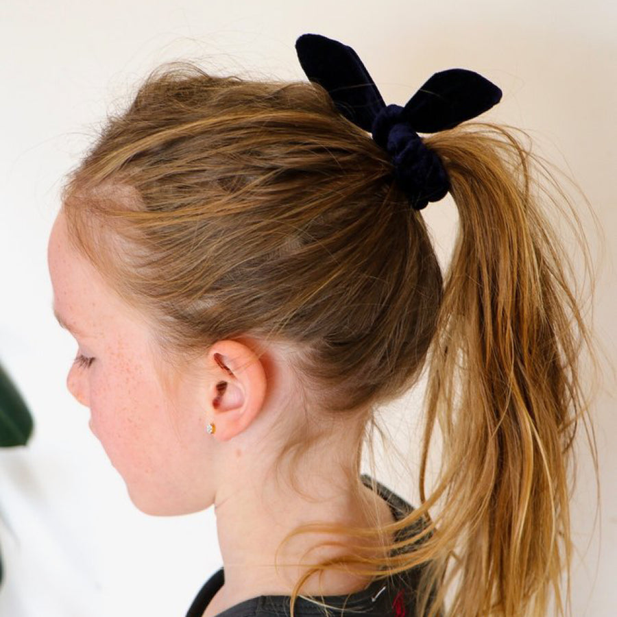 Sister Bows Velvet Bunny Scrunchies | Hair Accessories | Bon Bon Tresor
