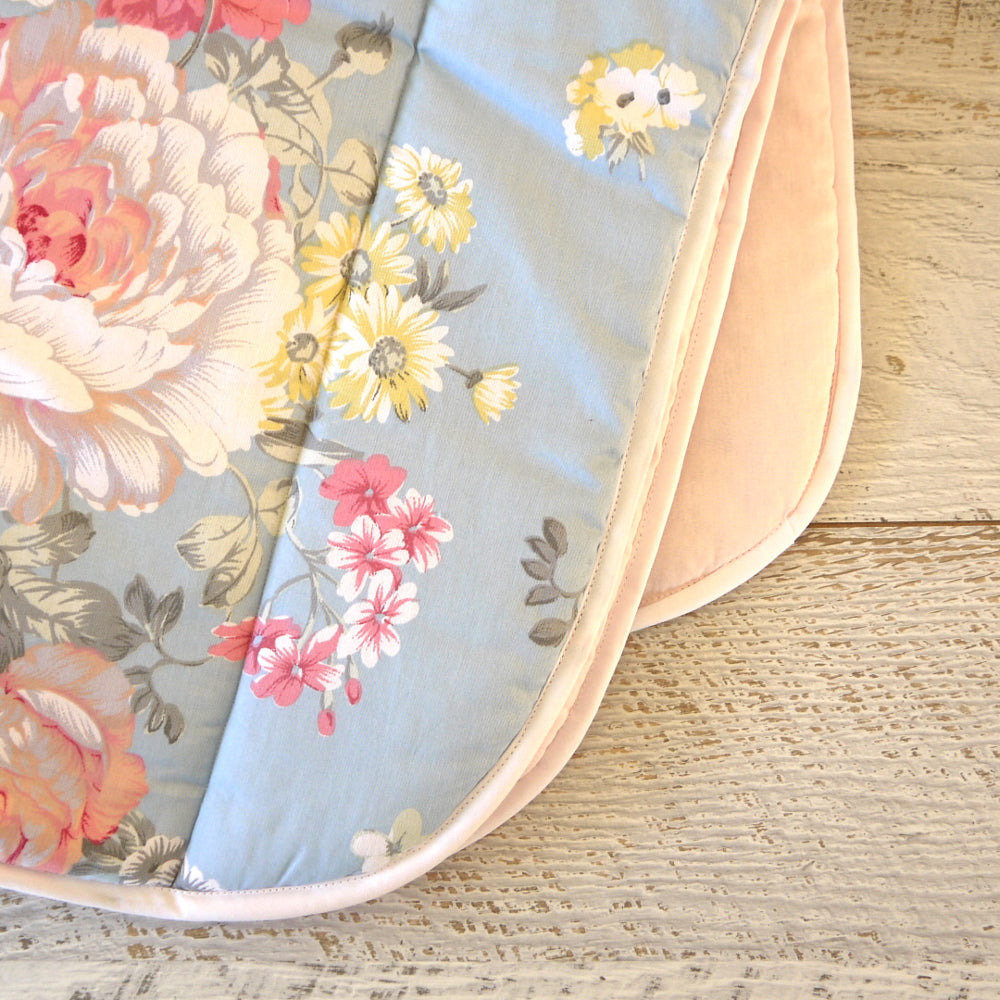 Tilly & Otto Blowsy Blue Couture Cot Quilt | Cot Quilt | Bon Bon Tresor