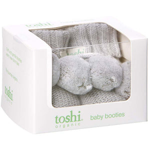 Toshi Organic Booties Marley Dove | Booties & Mittens | Bon Bon Tresor