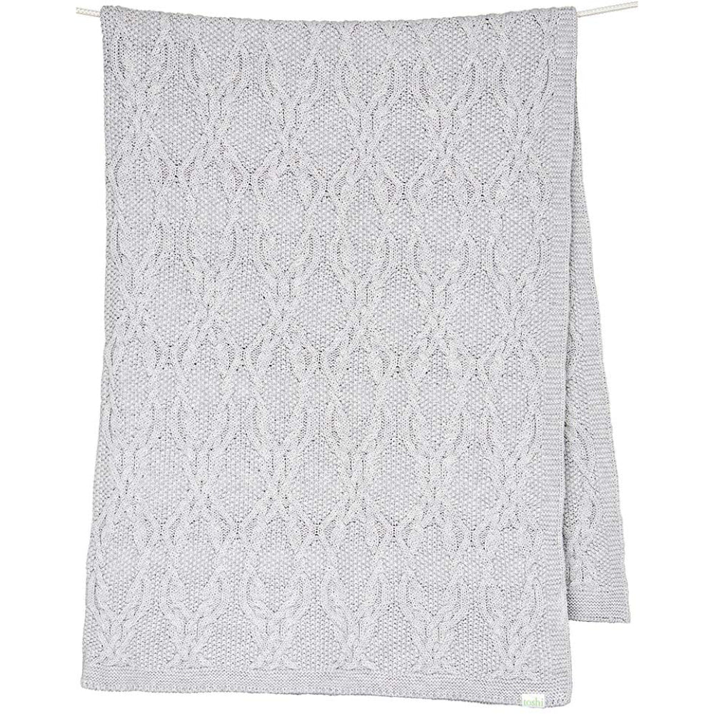 Toshi Organic Knit Blanket Bowie Pebble | Blankets | Bon Bon Tresor