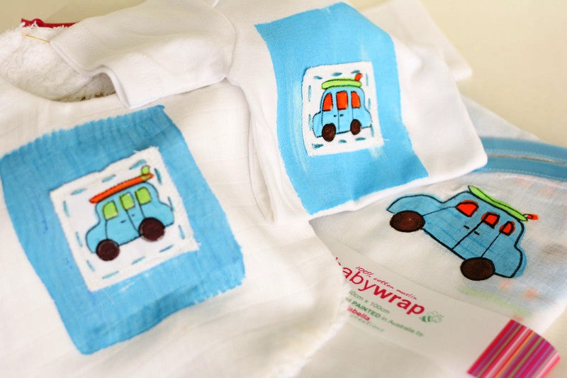 Ellabella - Baby Muslin Wrap Car Print | Wraps & Swaddles | Bon Bon Tresor