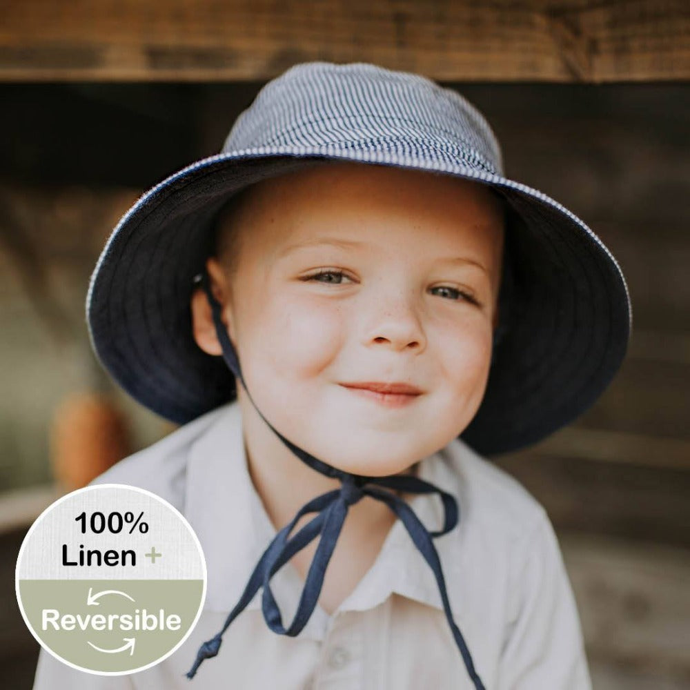 Bedhead Hats Explorer Kids Reversible Sun Hat Charlie Indigo | Sun hat | Bon Bon Tresor