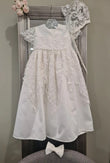 Christening - Daisy Satin Lace Sequined Short Gown | Gowns | Bon Bon Tresor