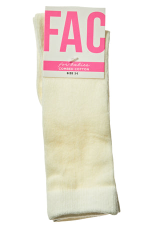 FAC Cream Baby Combed Cotton Knee High Sock | Socks | Bon Bon Tresor