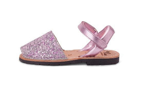 Vila Australia Glitter Pink Leather Sandal | Dress Shoes | Bon Bon Tresor