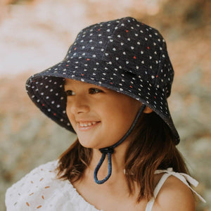 Bedhead Hats Kids Ponytail Bucket Hat Hearts Print | Sun hat | Bon Bon Tresor