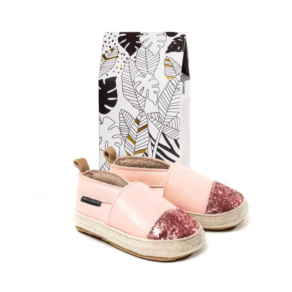 Pretty Brave Baby Espadrille Rose Glitter | Espadrilles | Bon Bon Tresor
