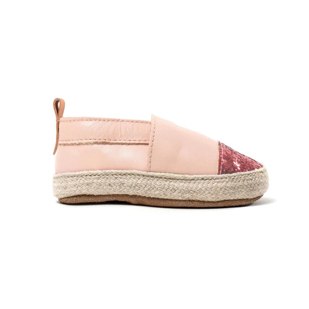 Pretty Brave Baby Espadrille Rose Glitter | Espadrilles | Bon Bon Tresor
