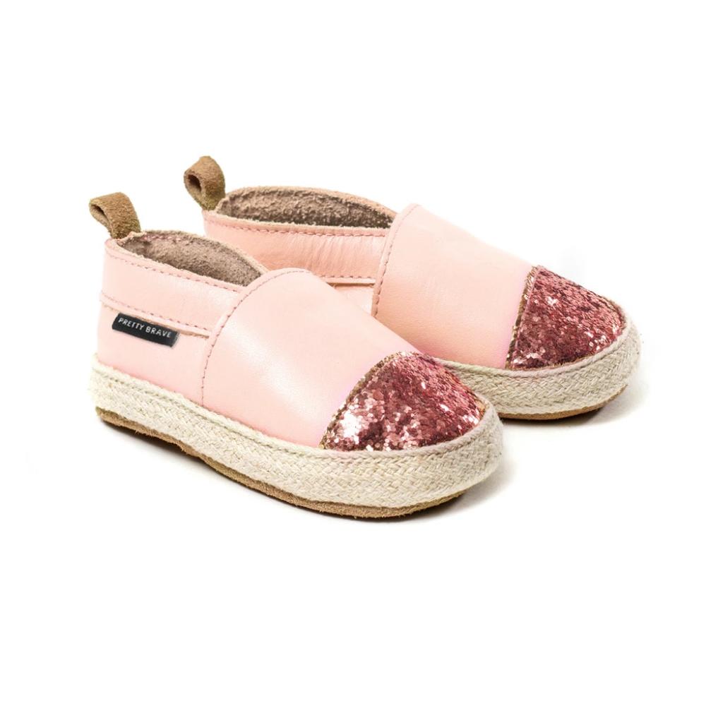 Pretty Brave Baby Espadrille Rose Glitter | Espadrilles | Bon Bon Tresor